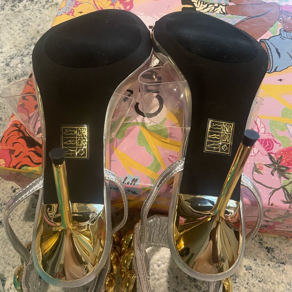Jeffrey Campbell Occasion Metallic Silver and Gold Heels - Picture 4 of 5